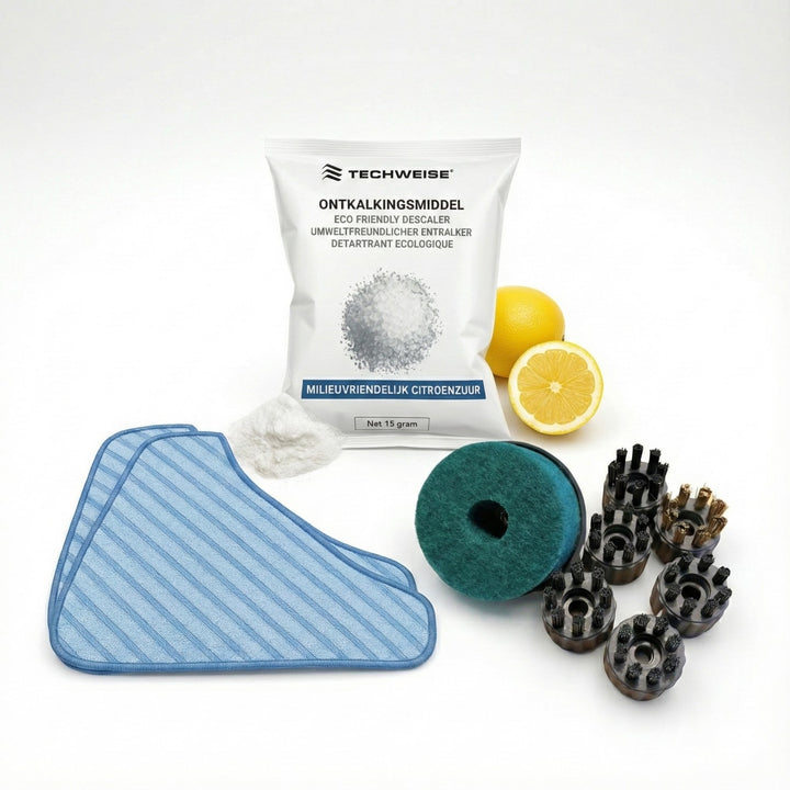 Paquete de accesorios TS1: cepillos adicionales, desincrustante & paños de fregado